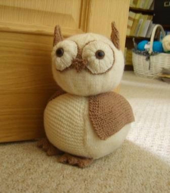 KNITTING PATTERN Owl Doorstop Knitting Pattern Download From