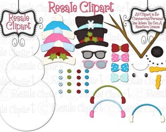 DIGITAL SCRAPBOOKING CLIPART - Build A Snowman
