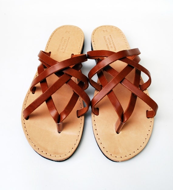 cognac leather sandals heels