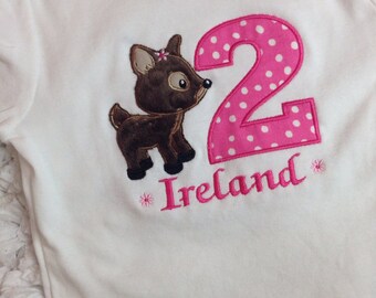 2nd Birthday Shirt Girl or Bodysuit for Deer Birthday Party