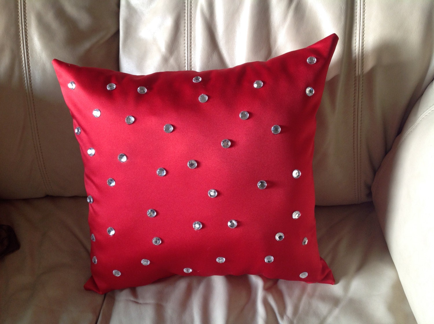 Red Rhinestone Pillow Free Shipping