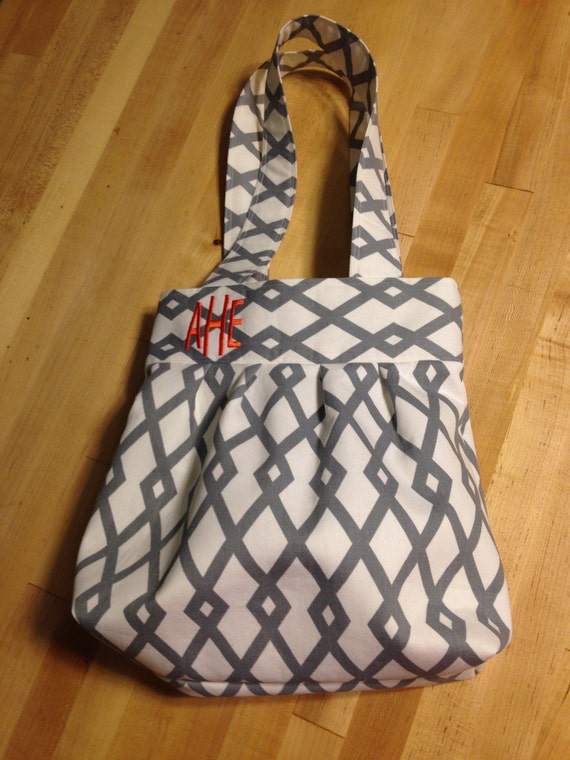 Monogrammed small tote bag by SplendidlySew on Etsy