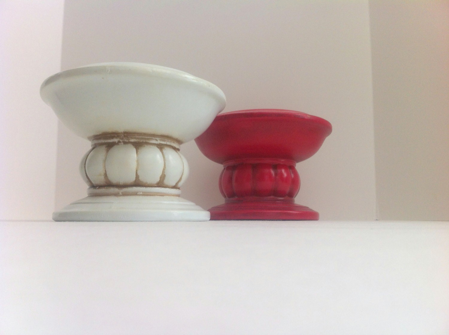 Retro Ceramic Candle Holder Funky 1960s Chunky Pillar Candle