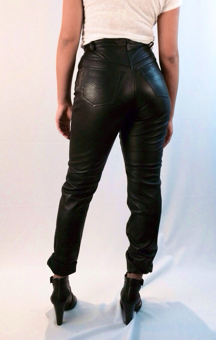 High Waisted Leather Pants by WillowandJames on Etsy