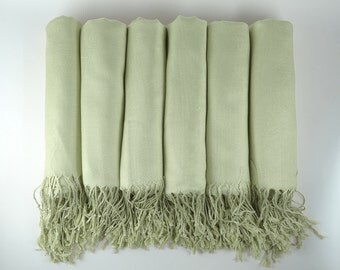 Pashmina shawl in Mint - Bridesmaid Gift, Wedding Favor - Monogrammable