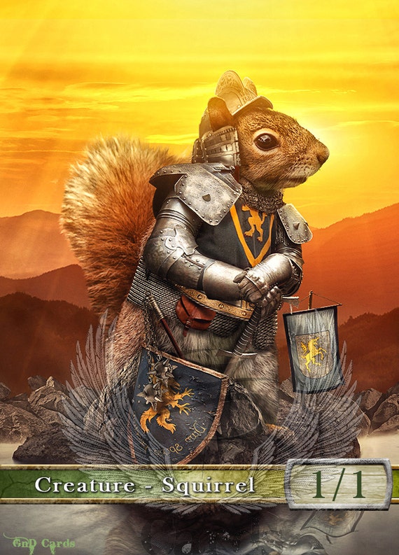 3x Squirrel Tokens 1 Custom Altered MTG by GnDAlteredCards on Etsy