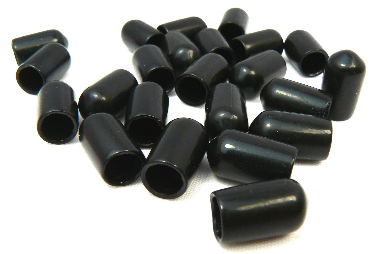 Black Rubber Tube Ends 6 Black Rubber Caps Lightweight