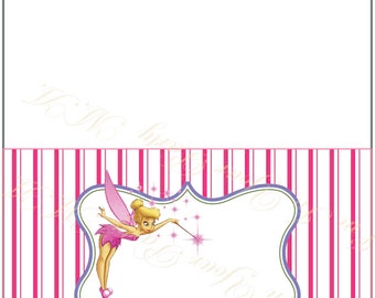 Food tents, Buffet Labels- tent card- tent labels- Tinkerbell for party