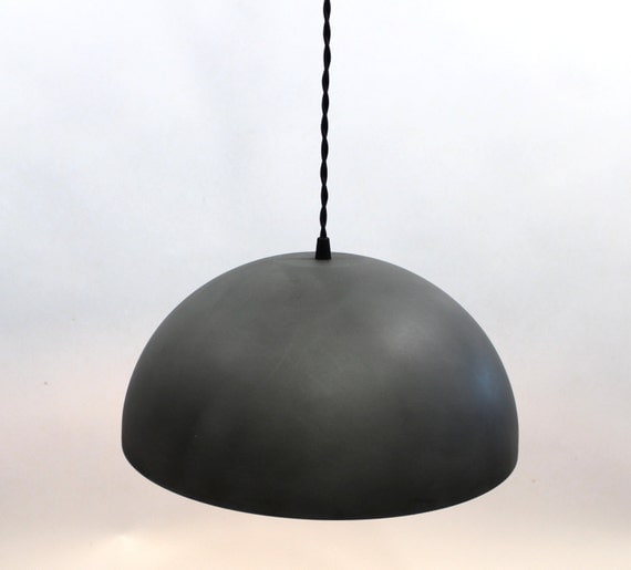 Large zinc dome pendant light