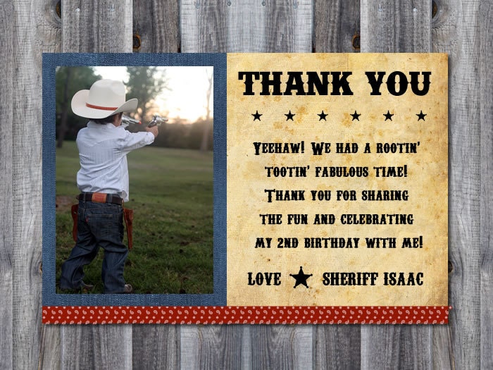 Western Cowboy Rodeo Party Theme Custom Thank You Card