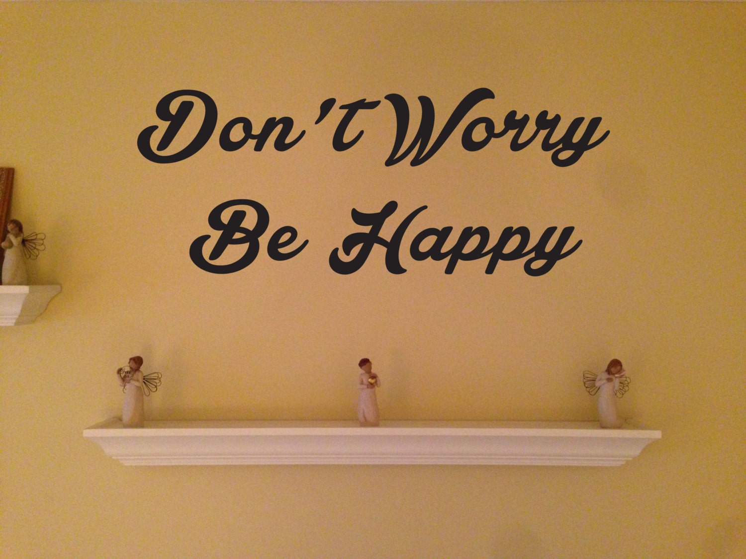 Don't Worry Be Happy Vinyl Wall Quote, Home Wall Art Decal