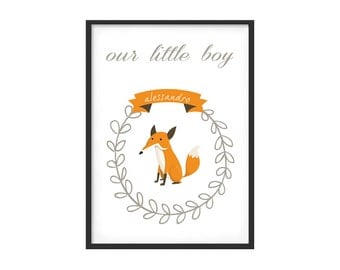 Graphic print for kidsroom or nursery, boy