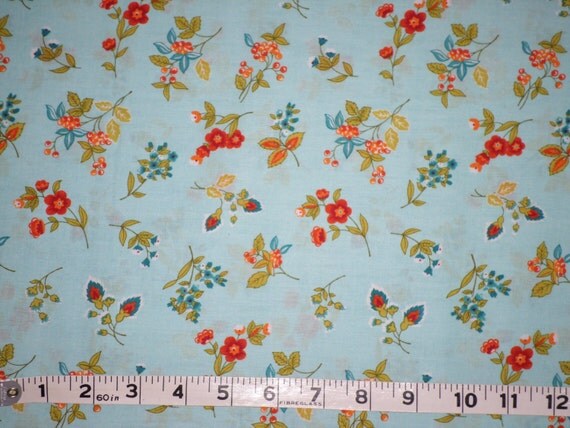 Marcus Brothers Pretty Floral Light Blue Cotton Fabric