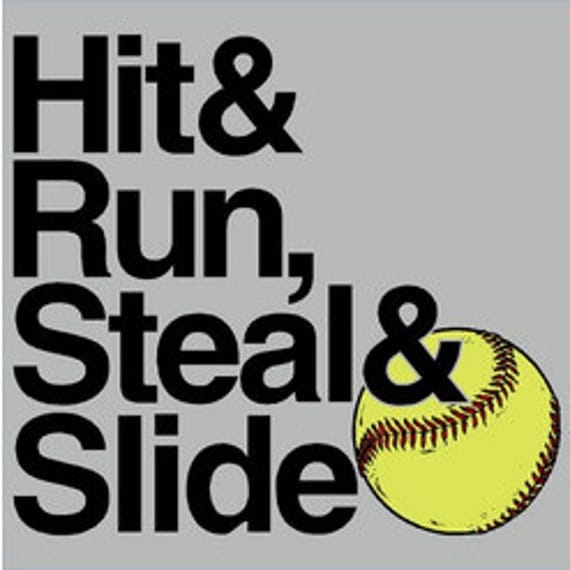 Hit and Run Steal and Slide Softball Short Sleeve T-Shirt