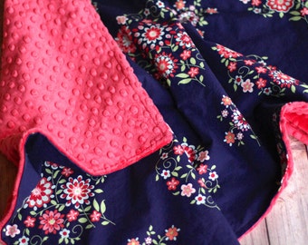 Baby Blanket - Memento in Midnight - Amy Butler's Love Collection - Baby Shower Gift - Baby Girl Blanket - Baby Girl - Newborn Gift