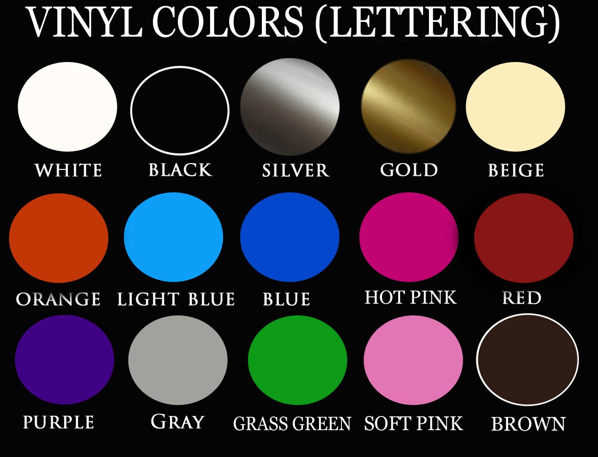 Vinyl Color Chart Lettering by TheMemoryChest on Etsy