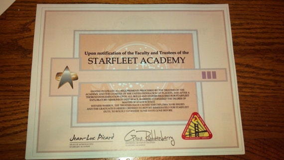 Starfleet Academy Graduation Diploma Digital by BleepBloopCostumes