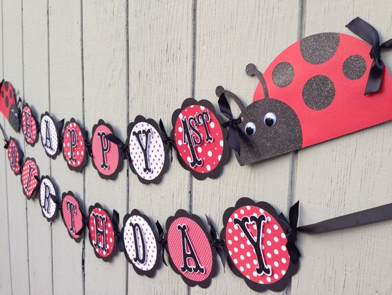 LadyBug Birthday Banner