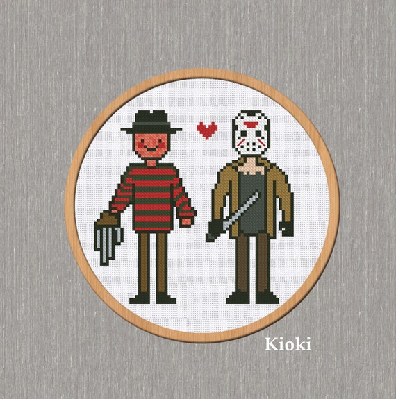 Cross Stitch Pattern Freddy and Jason Instant by TinyNeedle