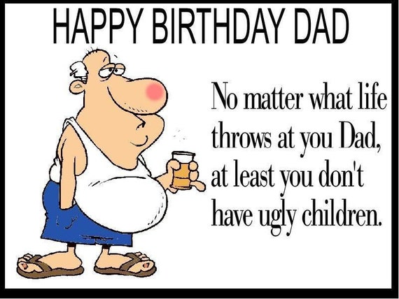 UNIQUE Funny DAD Birthday Card Envelope By RAINBOWFAIRY86