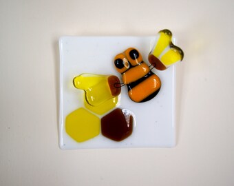 Fused glass Honey Bee decoration