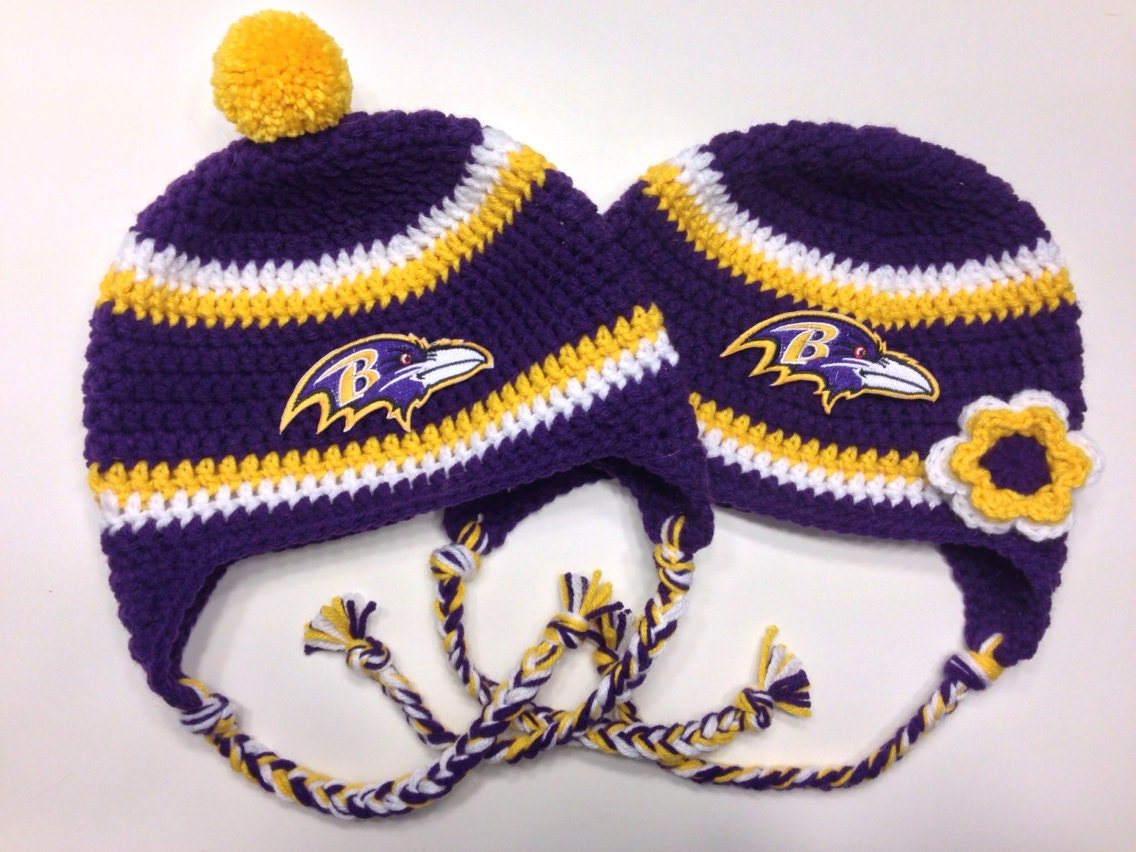 Baltimore Ravens Crochet Hat by CraftyIAmKnot on Etsy