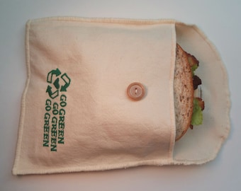 Reusable Organic Cotton Sandwich / Snack Bag