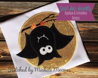 Cute Bat Halloween Applique Design - Embroidery Machine Pattern