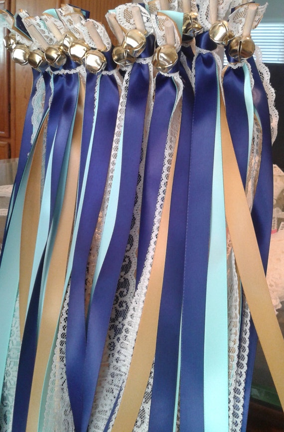 150 Wedding Wands Quadruple streamers with bells. Ribbons and/or lace your choice of colors Il_570xn