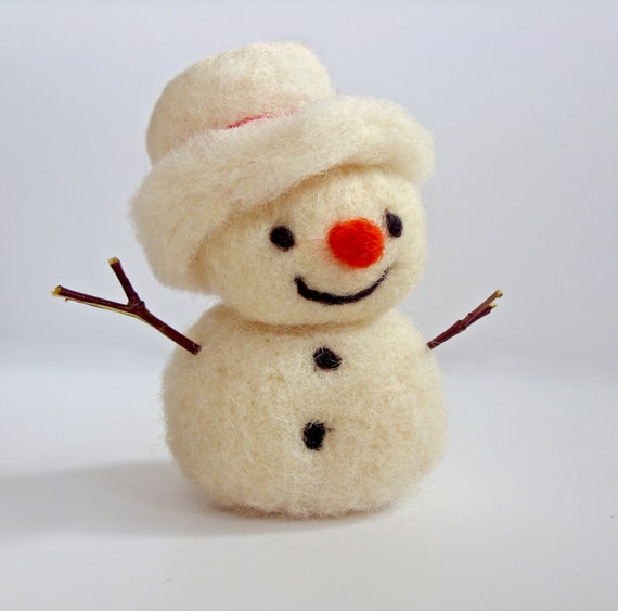 snowman christmas ornament needle felted wool sculpture snowman christmas ornament needle felted wool sculpture