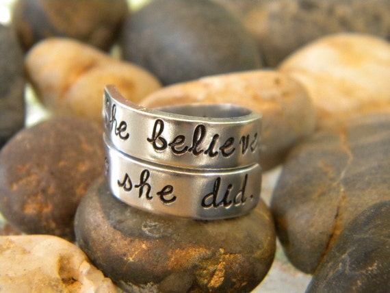 She believed she could so she did - ring