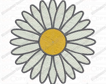 Daisy Flower Embroidery Design in 2x2 3x3 4x4 and 5x5 Sizes