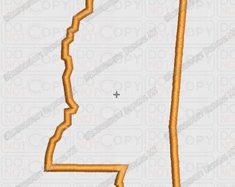 Mississippi State Applique Embroidery Design in 4x4 and 5x7 Sizes