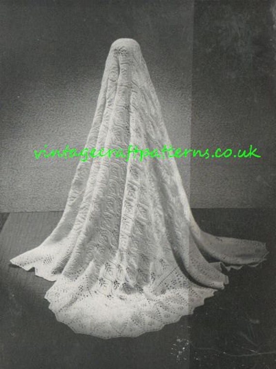 State Occasion shetland lace baby shawl vintage knitting
