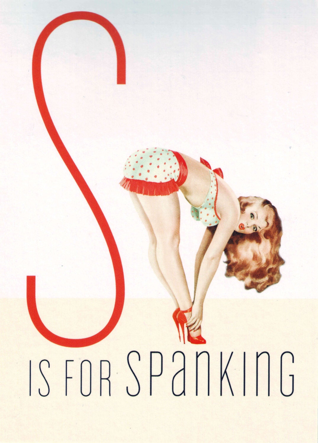 S Is For Spanking Pin Up Girl Poster
