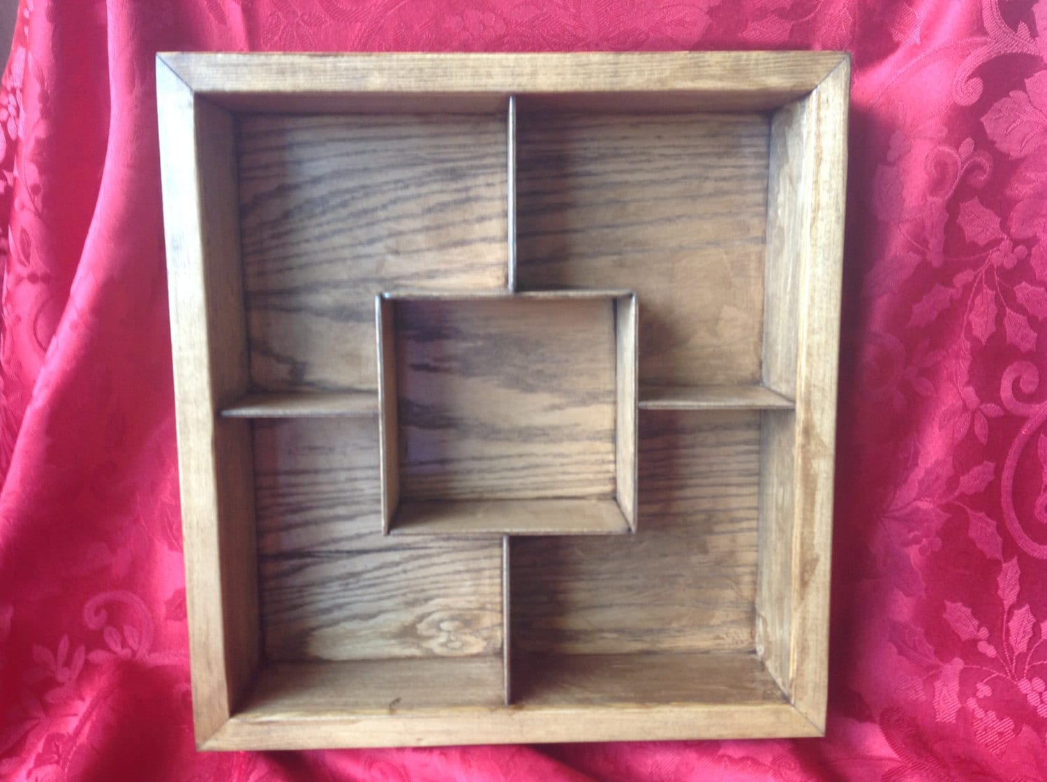 Shadow Box Display Case Knick Knack shelf stained in