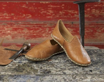Turkish Yemeni Organic Hand Made Genuine Leather Shoes Blue. Number feet from 34 to 47