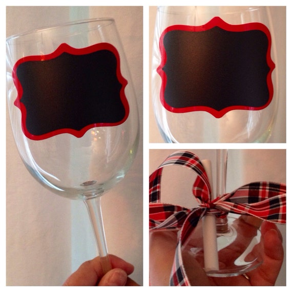 Items similar to Chalkboard Label Wine Glass on Etsy