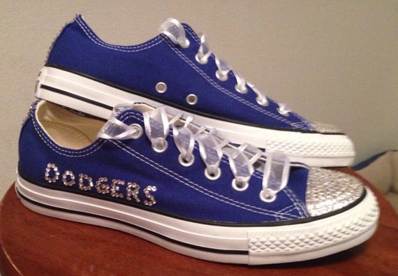ADULT Royal Blue LA Dodgers Bling Converse
