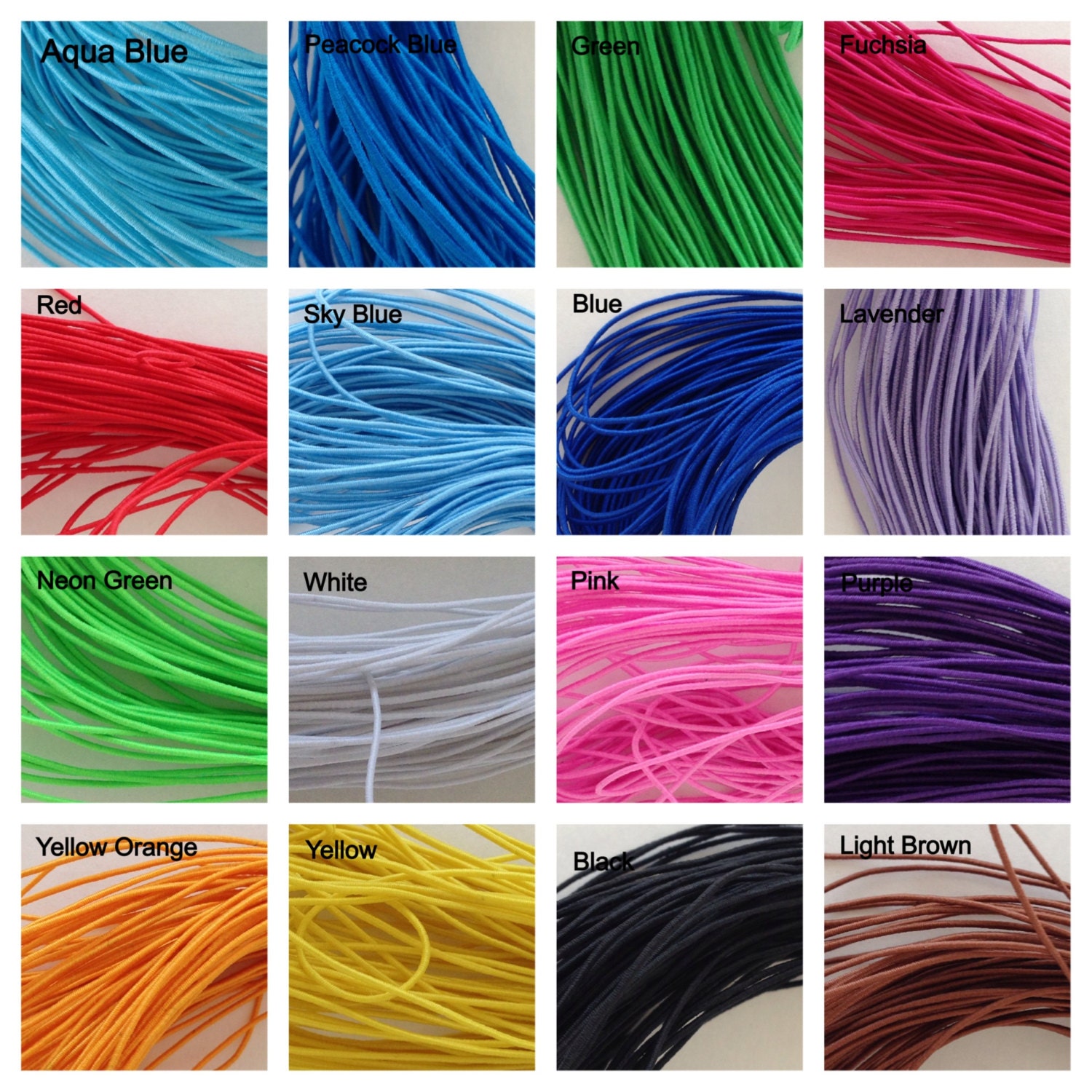 Multiple Color Options Elastic Stretch Shock Cord Size 1mm