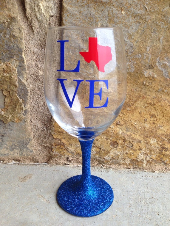 Items similar to Glitter Stem Wine glass on Etsy