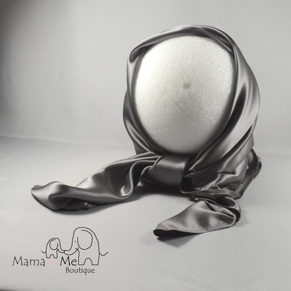 hair for natural wrap silk silk, sleep scarf, wrap, charmeuse grey head scarf hair smokey