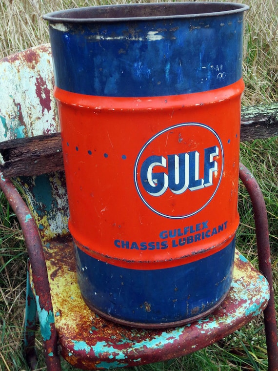 Vintage Gulf Oil 16 gallon barrel Gulflex by.