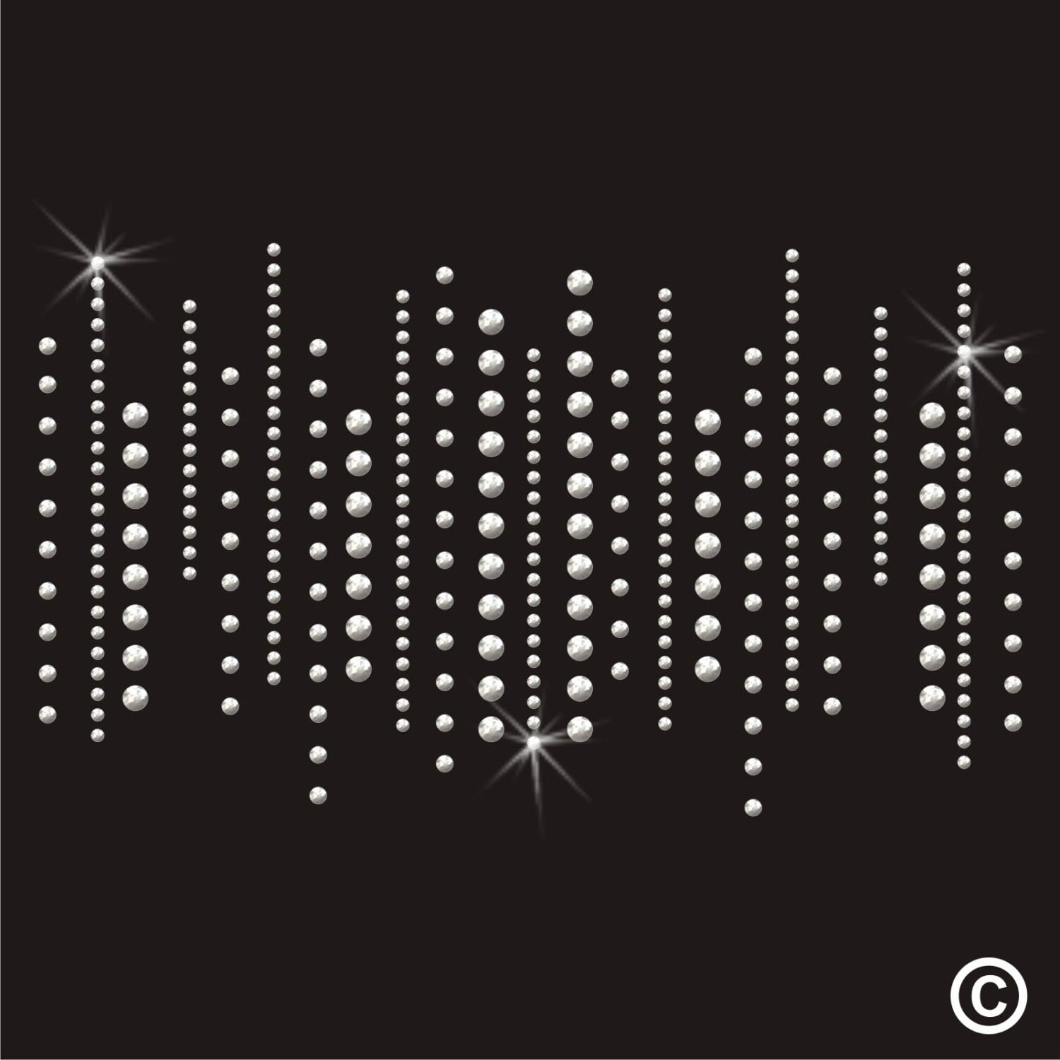 Lines Border Rhinestone IronOn Diamante Transfer by TwistedEnvyUK