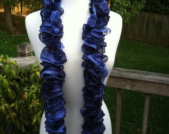Hand Knit Ruffled Scarf