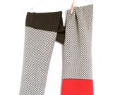 wool scarf, geometric knit scarf, brown, red, white