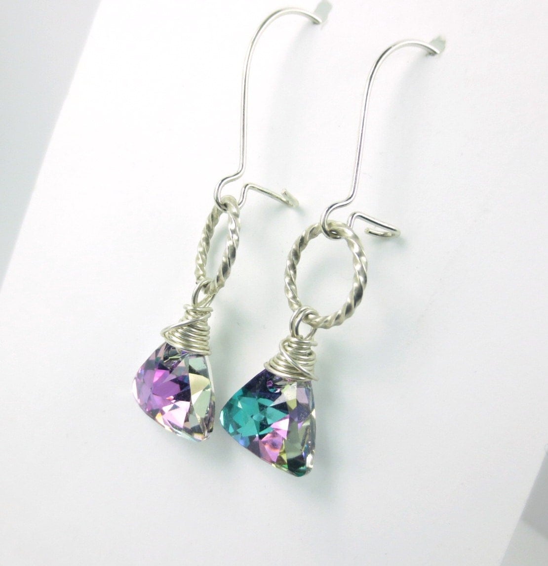 Triangle Prism Earrings Swarovski Crystal Dangle Earrings