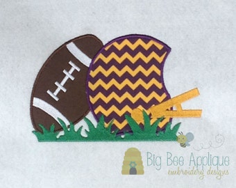 Football Applique Design Embroidery