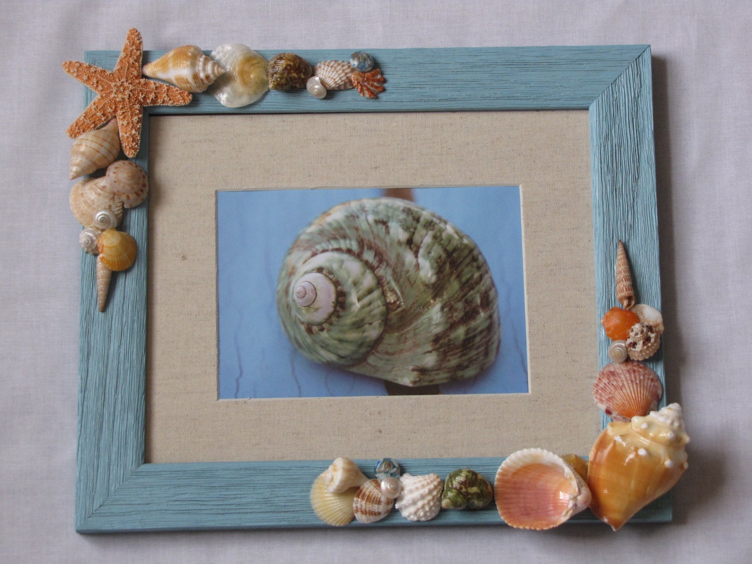 SALE Seashell Photo Frame Shell Picture Frame Beach Decor