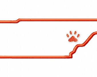 State of Tennessee applique with paw print embroidery design download - 5x7 hoop size